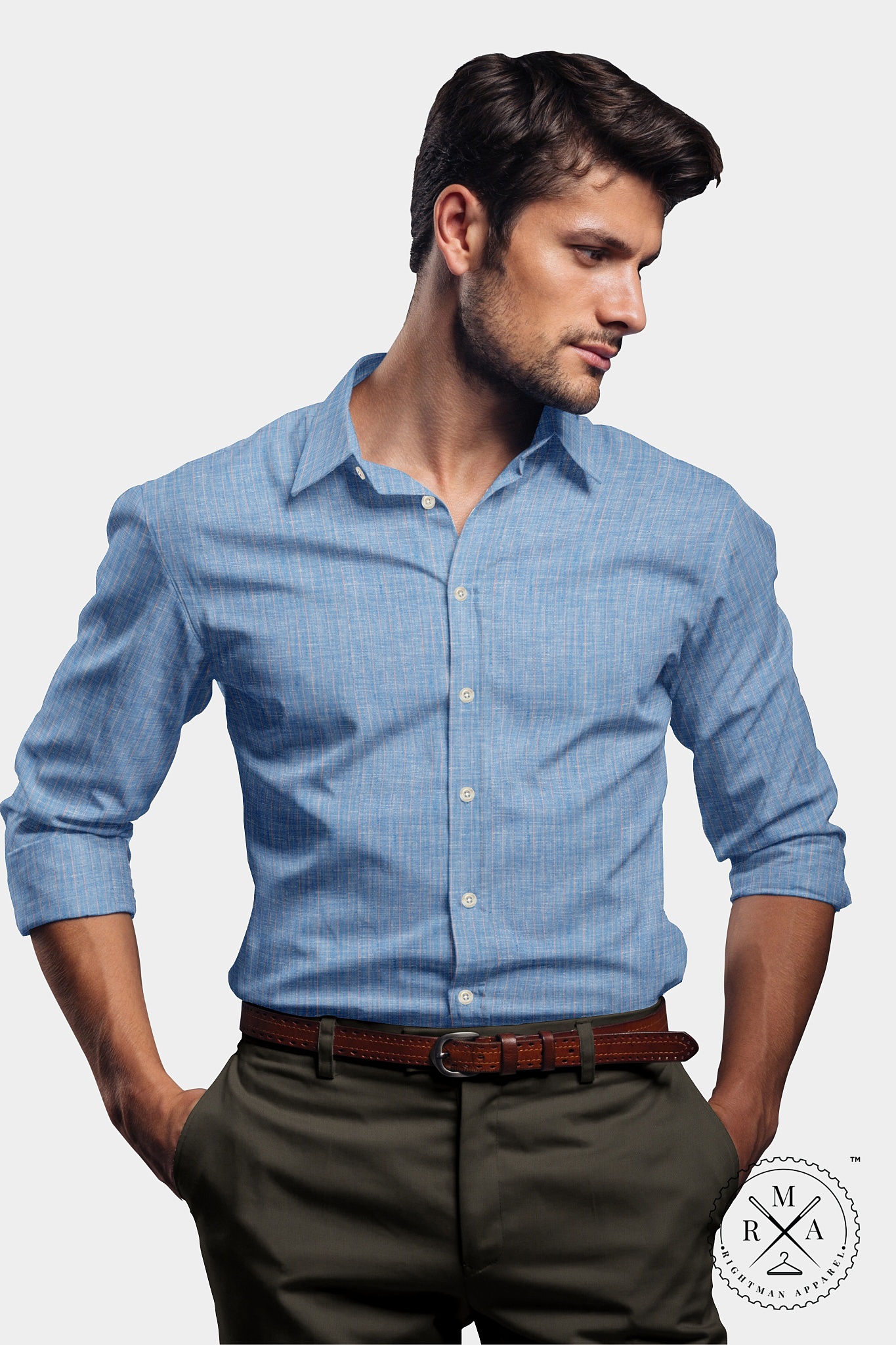 Blue Lining Pattern Shirt SH369